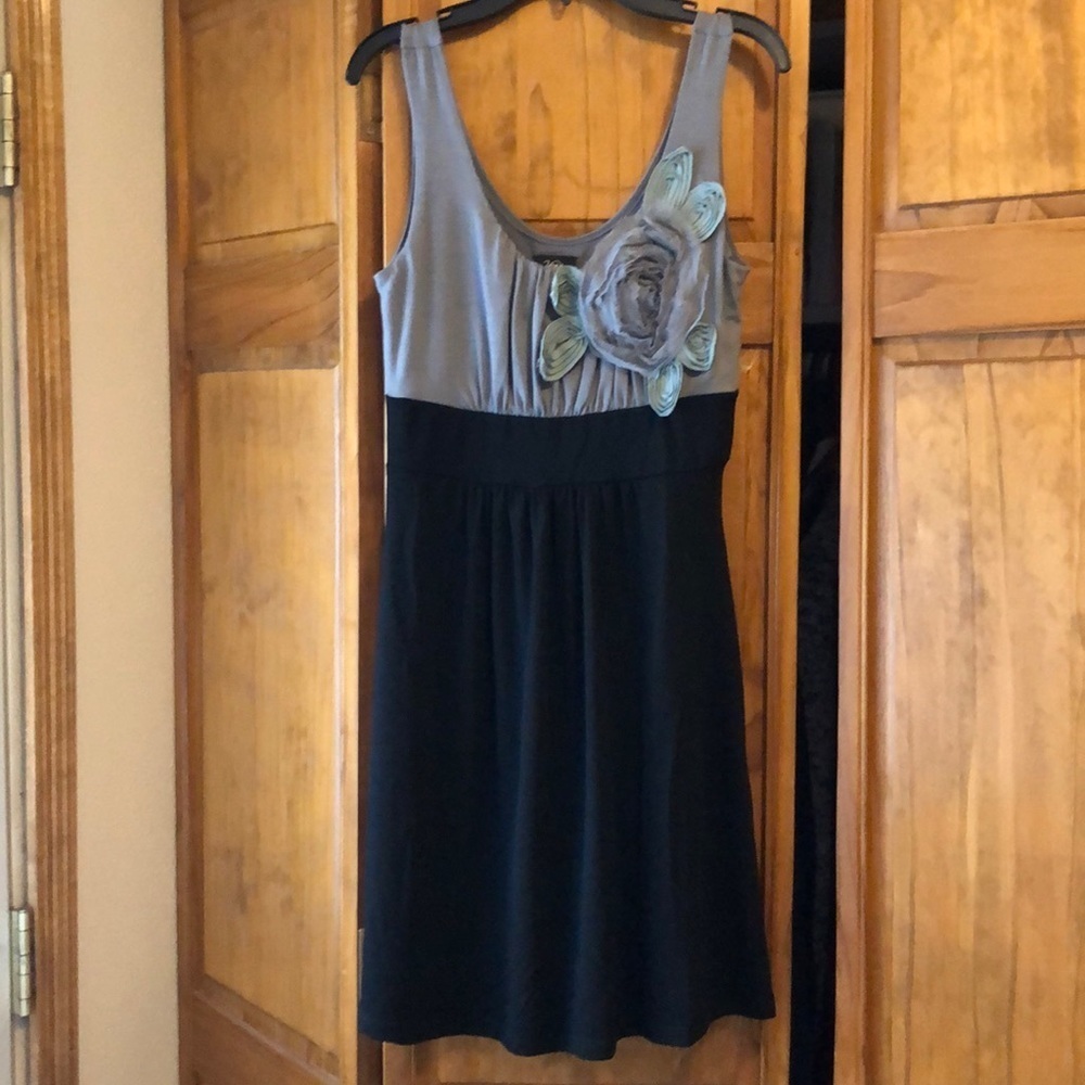 NWT Vanity Black & Grey Flower Dress Small